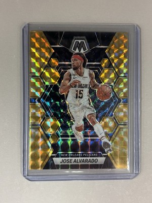 2022-23 Mosaic Reactive Yellow Jose Alvarado #185 Pelicans Parallel Card