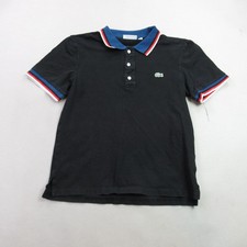 Lacoste Shirt Mens Medium Black Short Sleeve Polo Golf Lightweight Casual