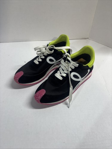 LOEWE Flow Runner Sneakers Black Neon Pink Yellow Women’s EU 40 Made in Italy