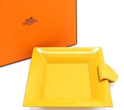 Hermes Vid Poche Tablett Atrium Quadrat Gelb Lakewood Leder Kleiner Artikel m...