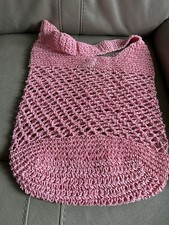 ASOS Woven Straw Tote Bag Pink Beach Shopper Large New No Tags