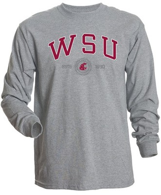 Camp David Ncaa Washington State Cougars Mens Basic Long Sleeve Tee Small