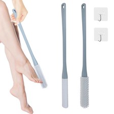 Toe Cleaning Brush, 15.7" Foot Scrubber with Long 2 Ounce Pack of 1 , Gray