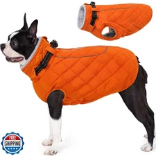 AOFITEE Coat for Medium Dogs, Turtleneck Warm Dog Winter Jacket w