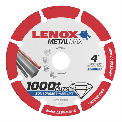  1972920 Lenox Tools LENOX DIAM CUTOFF WHEEL AG 4'' X 5/8''