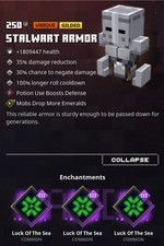 Thumbnail of ebay&reg; auction 286616473375 | Minecraft Dungeons ~ x3 Luck of the Sea enchanted armor for PS4,PS5,Xbox, Switch