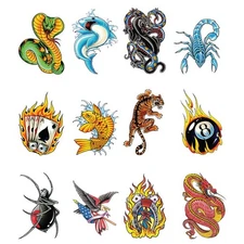 Liquid Skin Temporary Tattoos Choose Singles or a Set  3.5" x 2.5"