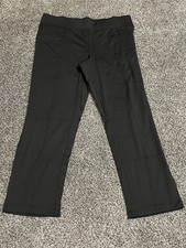 New Denim  Co Active Black Straight Leg Fleece Knit Pants With Pockets LP