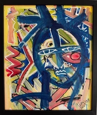 Neith Nevelson Original Acrylic on Canvas Painting COA included.