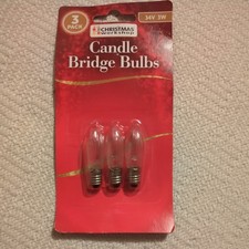 3pk REPLACEMENT SPARE BULBS CHRISTMAS CANDLE LIGHT ARCH BRIDGE 34V 3W E10 SCREW