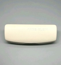 Anne Klein White Hard Clamshell Eyeglasses Case Spring Closure