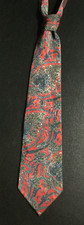 CHRISTIAN DIOR Men's 100 Polyester Necktie USA Designer Geometric Red/Blue GUC