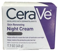 Cerave Skin Renewing NIGHT CREAM PEPTIDE COMPLEX Hyaluronic Acid ~ 1.7 oz