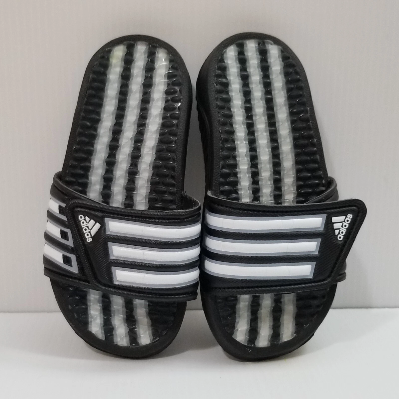 Sandali Adidas ragazzo slide taglia 12 comodi nero bianco 748935 regolabili impermeabili