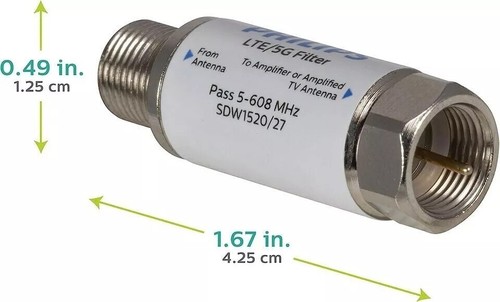 Philips LTE Filter for TV Antenna, Filters 4G 5G LTE Signal to Reduce Interferen - Picture 7 of 9
