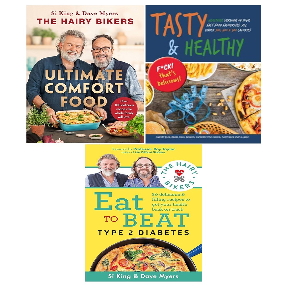 Hairy Biker Ultimate Comfort Food(HB),Eat to Beat Type,Tasty and Healthy 3 Books