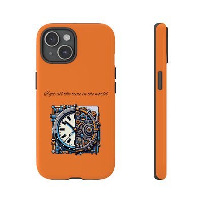 Steampunk Phone Case - Unique Gadget Gift, Time Lover's Accessory, Orange Tech