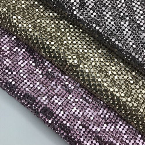 DIY Metal Sequin Mesh Fabric Shiny Sheet Chainmail Aluminum Net Clothing Craft - Foto 1 di 30