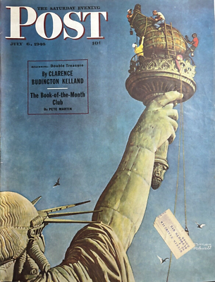 #ad 1946 Norman Rockwell SEP Full Magazine Statue Liberty Vintage July 6 $65.00