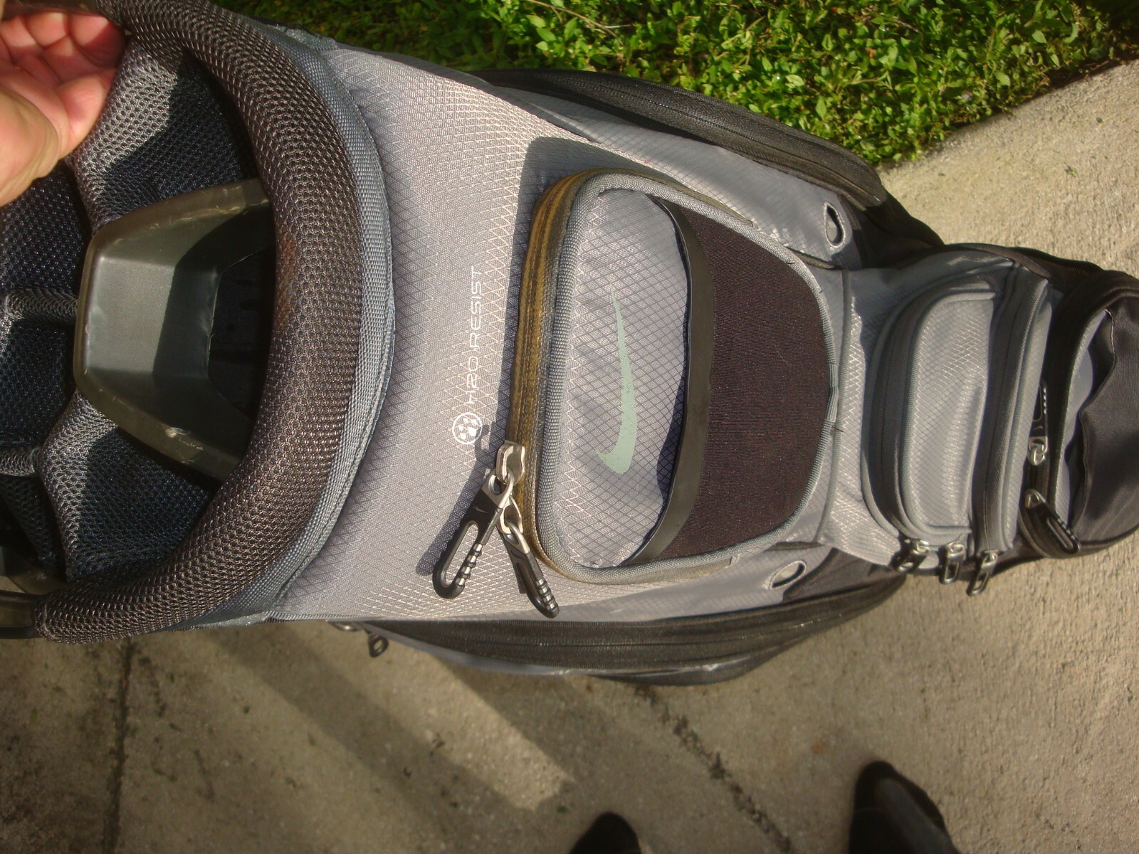 Nike Performance Nylon Golf Bag 14 Way Divider W/ Strap Black/Silver