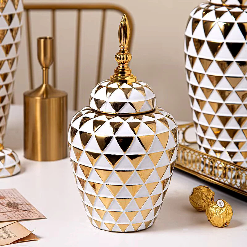 Luxus Größ Weiße Keramik Ginger Jar Vase, Blumen- & Aufbewahrungstopf mit Deckel - Bild 3 von 4