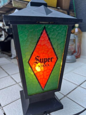 Vintage Super Nikka Whisky Lamp Lantern Limited Edition Stained