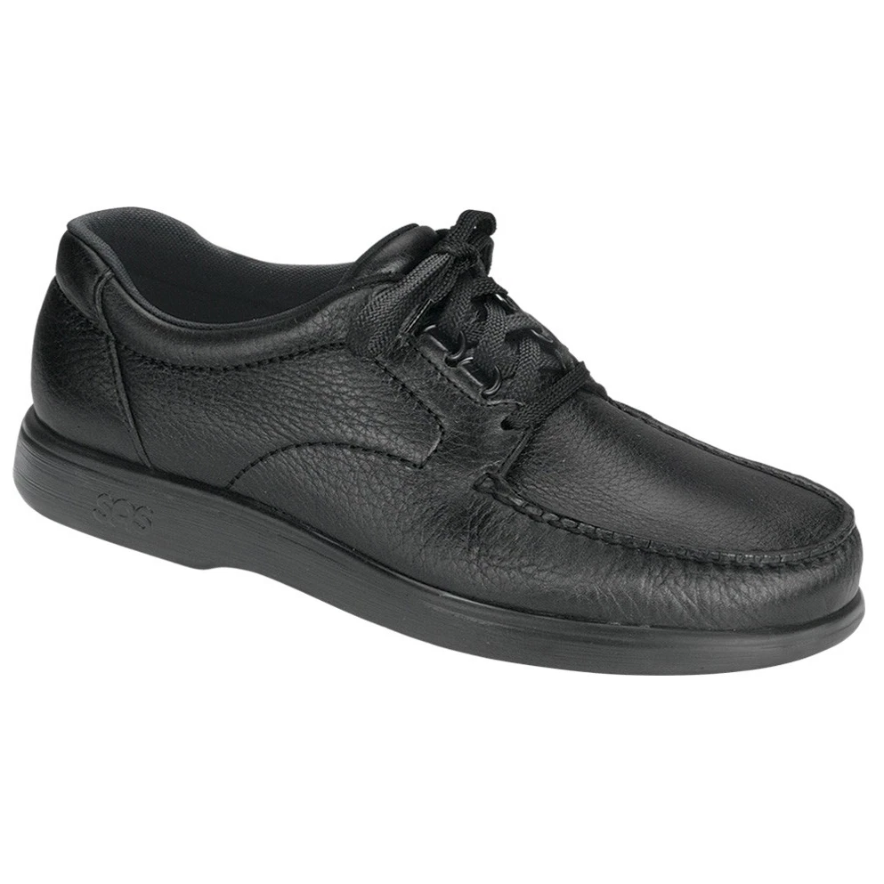 SAS Men s Bout Time Black Leather Orthopedic Shoe Widths Available