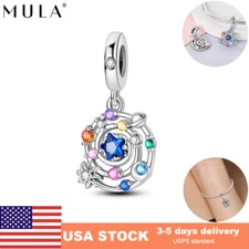 MULA Sparkling Universe Pendant 925 Sterling Silver DIY Charm For Women Bracelet