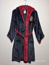 Wizarding World Harry Potter Plush Robe Gryffindor Medium Black Belted Adults