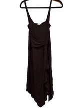 Roller Coaster Black Dress Faux Wrap Size Medium