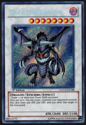 Yugioh Dark End Dragon LCGX-EN188 Secret Rare 1st - NM