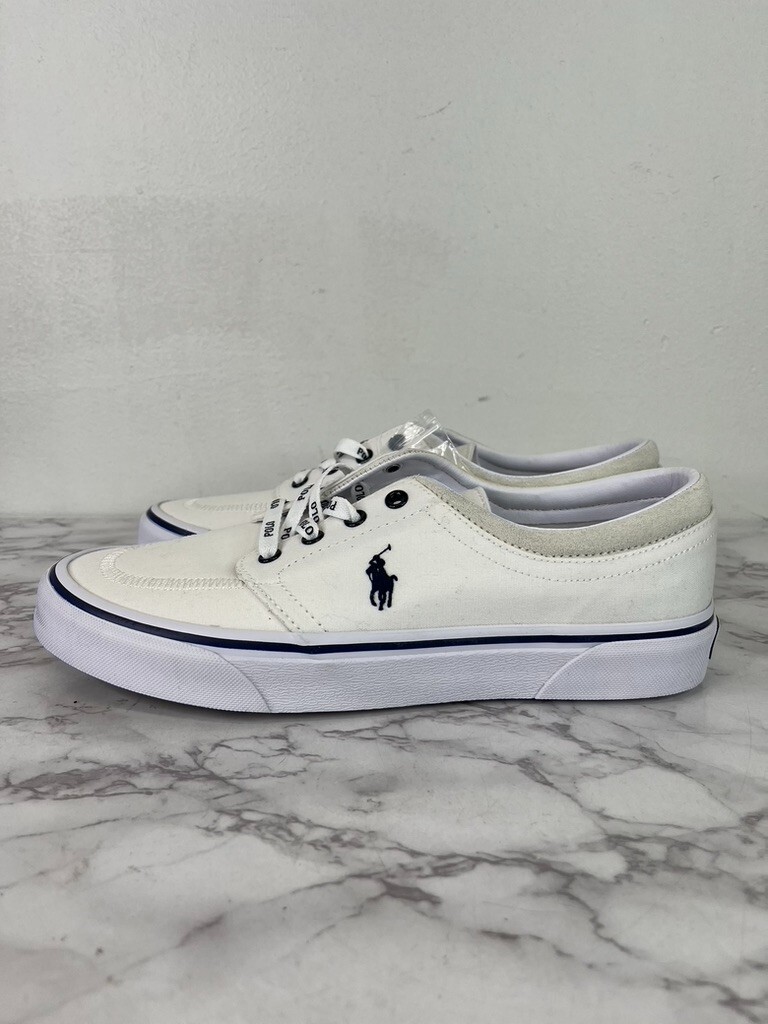 Polo Ralph Lauren Faxon X Men's Canvas Sneakers in White and Navy