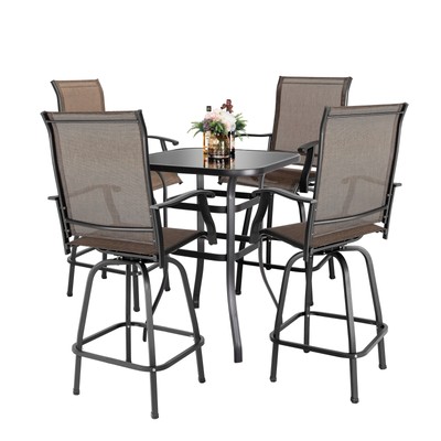 5PCS 52 inch Outdoor Swivel Bar Set