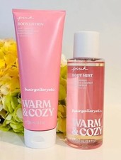 Victoria's Secret Pink Warm  Cozy Body Mist Spray  Lotion Set Full Size