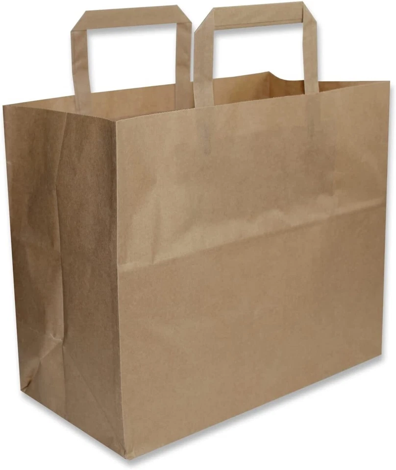 Papiertüten mit Flachhenkel - Papiertragetaschen Papiertaschen - viele Größen ! - Bild 3 von 4