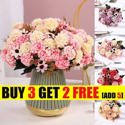 15 Heads Artificial Silk Fake Flowers Bunch Bouquet Wedding Home Party