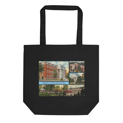 Mary Washington College Tote Bag MWC Vintage Postcard Sustainable Organic Cotton