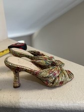 JESSICA SIMPSON Mayxie Knotted Mule Sandal In Vintage Combo Kitten Heels Size 5