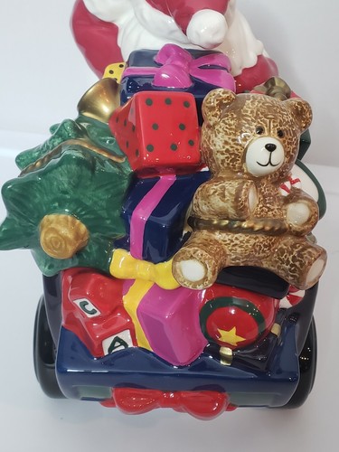 Tarro de galletas vintage Galerie Santa's Train porcelana Bloomingdales Express - Imagen 6 de 12