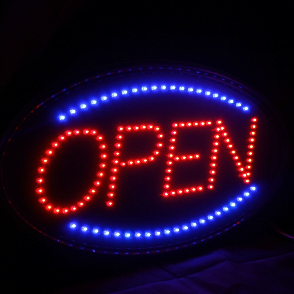 Animated Motion Running LED Business OPEN Sign +On/Off Switch / Bright ...