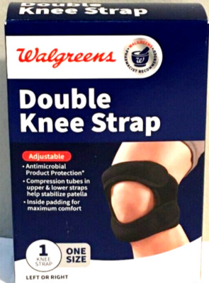 Walgreens Double Knee Strap Left or Right One Size Adjustable Support Padded New