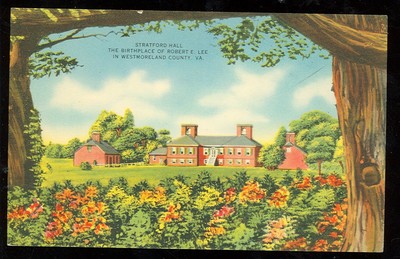 Virginia, Westmoreland County, Stratford Hall (unmailed Linen (civilwar#729*4