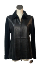 Valerie Stevens Vintage NWT Women  s Genuine Leather  Wool Combo Jacket size L