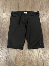 Mens TYR Spandex Jammers Compression Shorts swimsuit 34 Black Euc