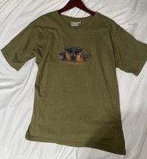 Authentic South African Hand Made Olive Color Cotton Shirt With Animals