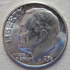 NICE US 1956 ROOSEVELT 90% SILVER DIME COIN (KM# 195)