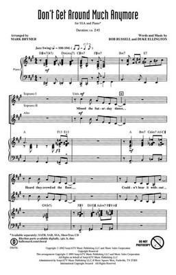 5 Copies Don't Get Around Much Anymore SSA Choral Score Music HL08740218_5