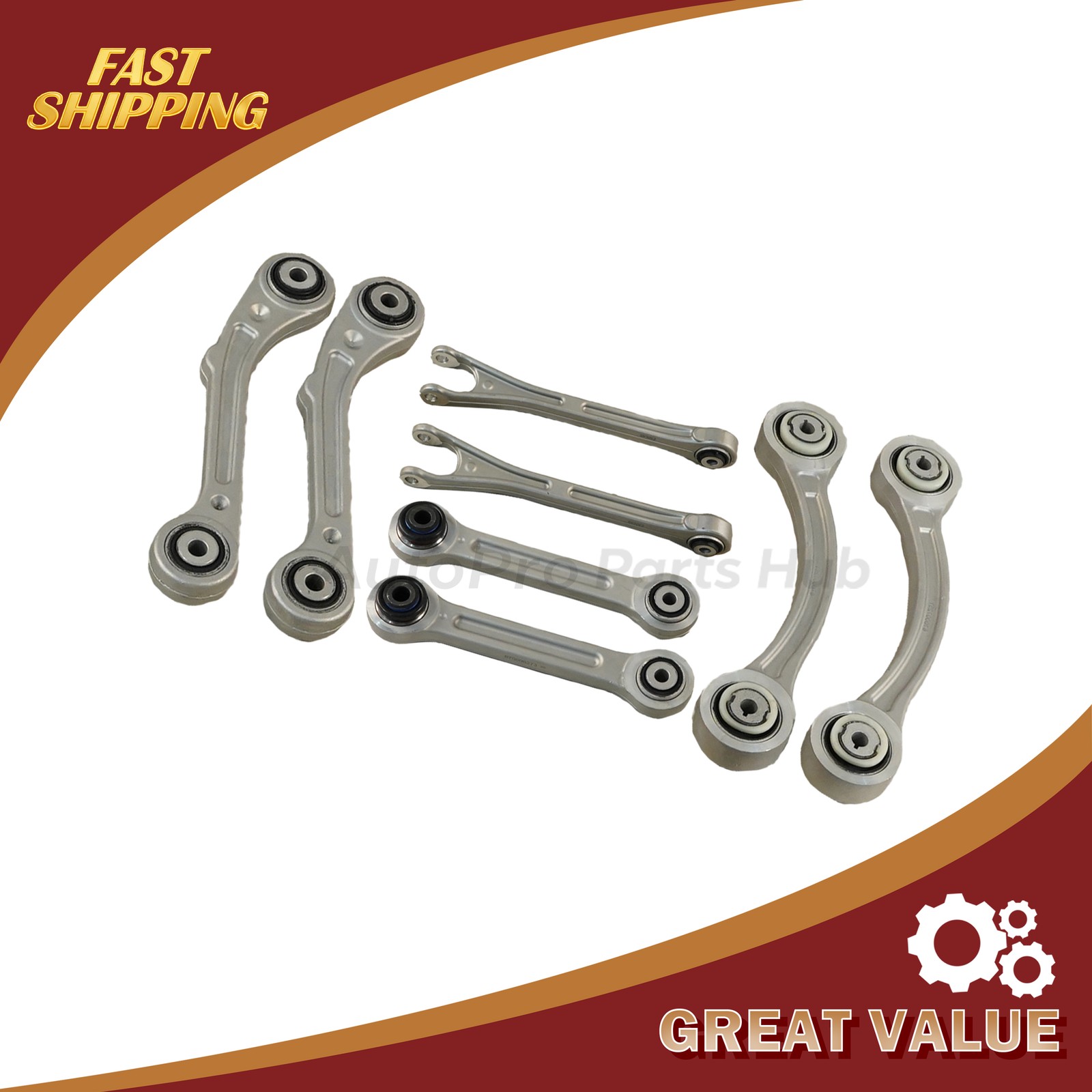 NEW 8PCS Fit Maserati Ghibli Quattroporte 14-16 Rear Suspension Control Arm Set
