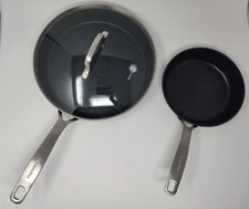 GreenPan Healthy Ceramic Nonstick 12" and 8" Frying Pan Skillet, Set of 2, Black