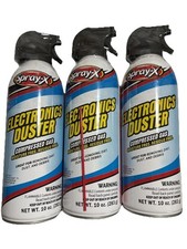 Lot Of 3 Spray-X Electronics Duster Compressed Gas 10oz NEW SEALED